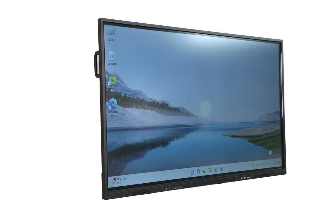 High Resolution Glass Interactive Whiteboard Smart Touch Screen Android Windows OS With Aluminum Frame Electronic Panel