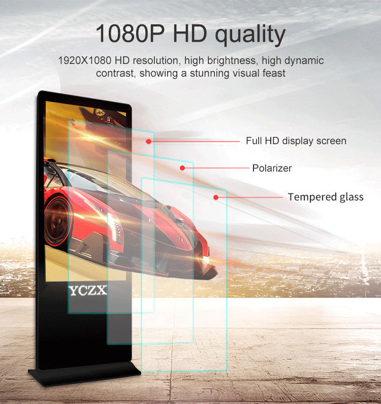 Android Indoor Digital Advertising Display 42" 55" 58" 65" Optional