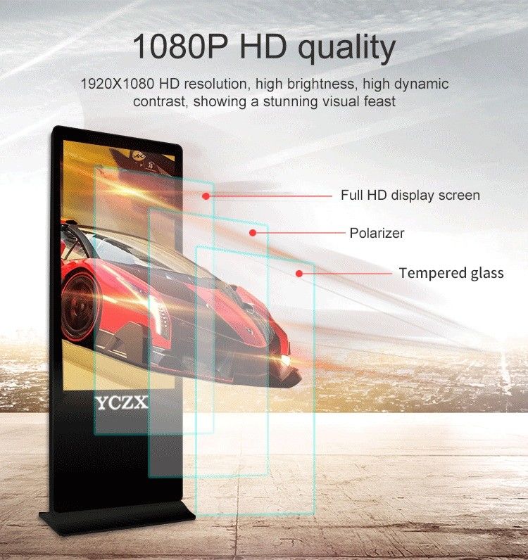 Touch Screen Floor Standing Digital Signage Display For Innovative Advertising