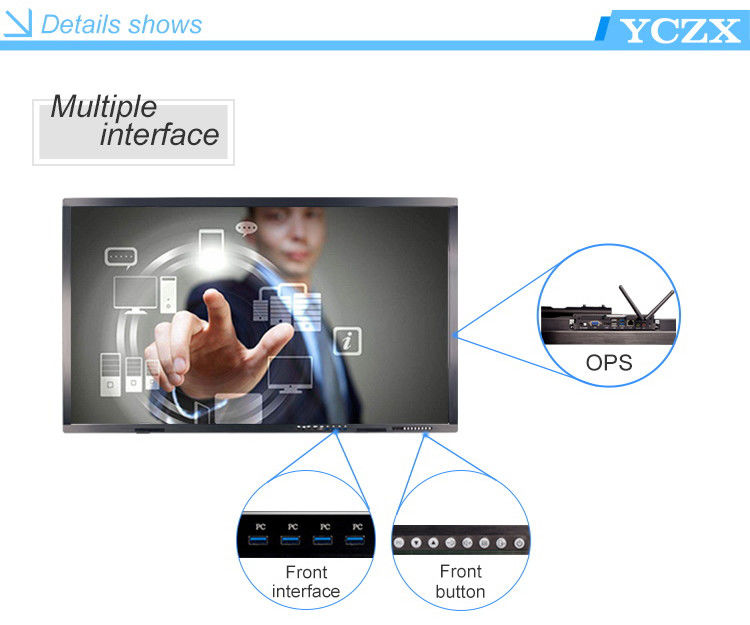 Aluminum Alloy 85 Inch Smart Interactive Flat Panel For Education