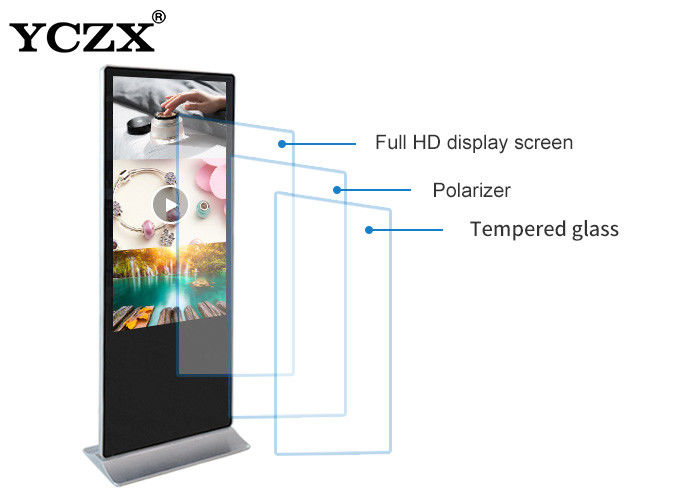 Commercial RAM 2GB free Standing Lcd Advertising Player